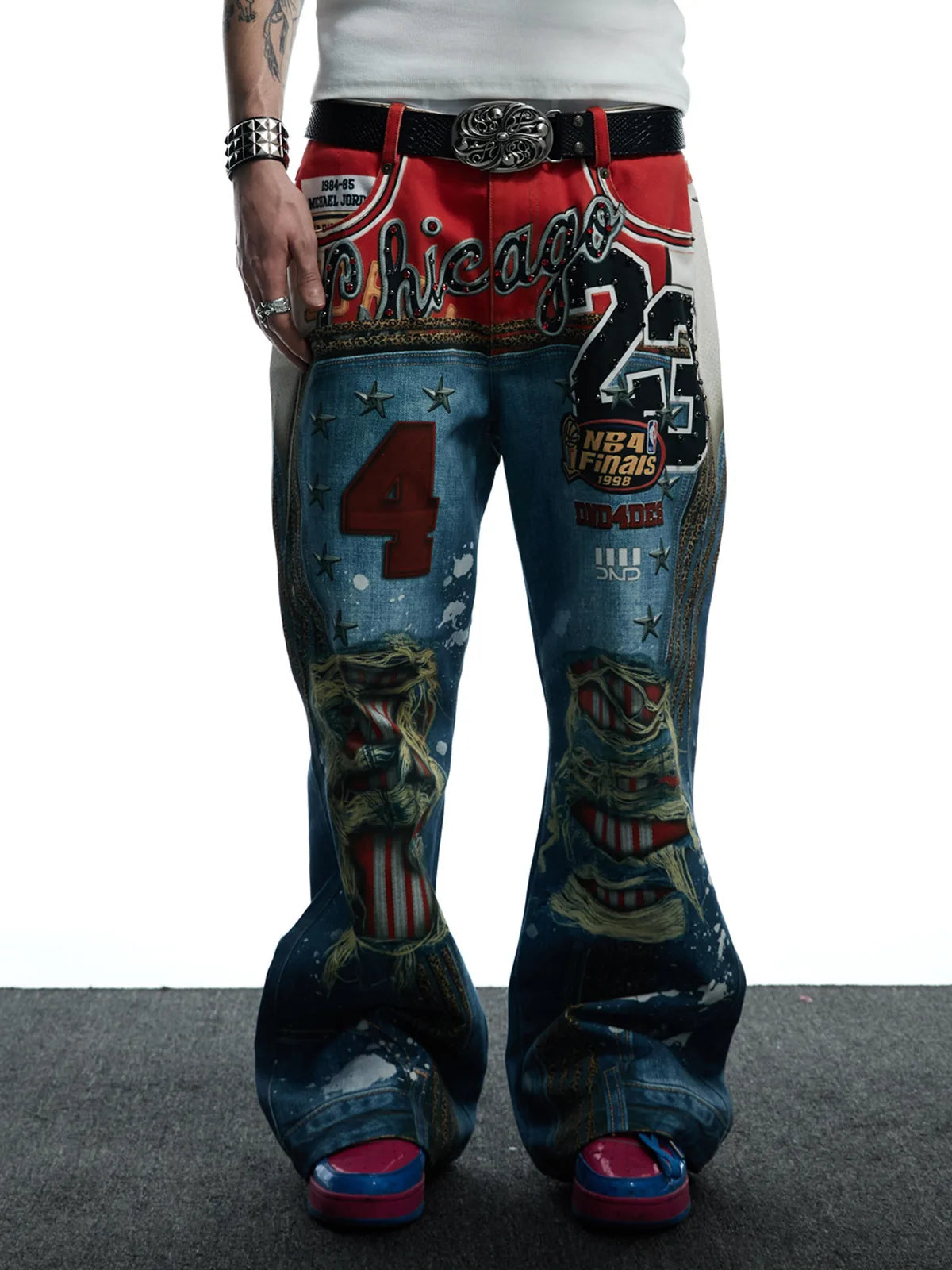 The Leopard Ruin Flare Jeans