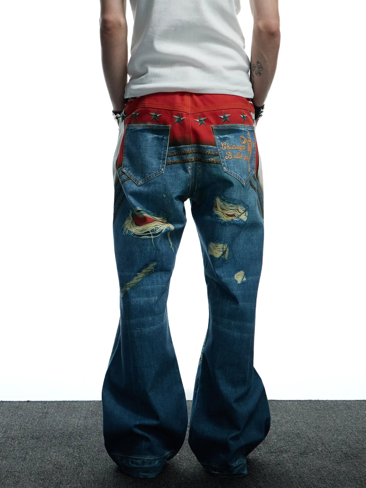 The Leopard Ruin Flare Jeans