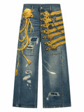 The Baroque Button Print Jeans