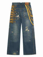 The Baroque Button Print Jeans