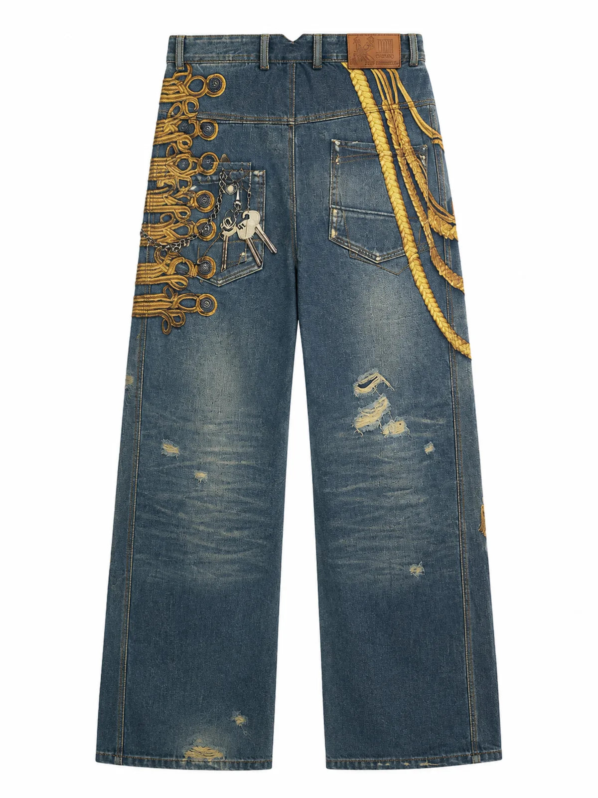 The Baroque Button Print Jeans