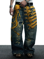 The Baroque Button Print Jeans