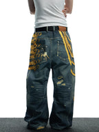 The Baroque Button Print Jeans