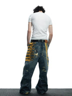 The Baroque Button Print Jeans