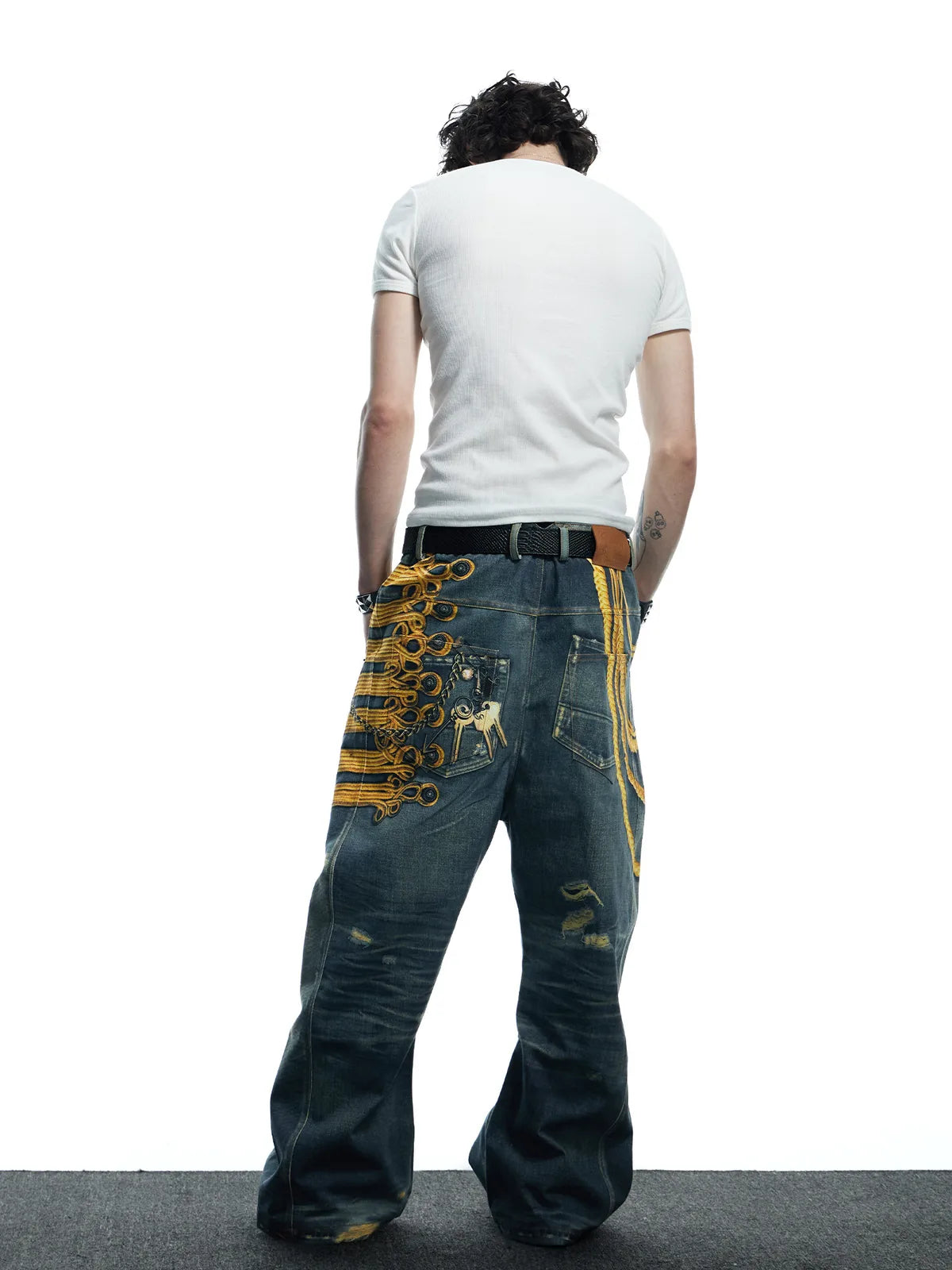 The Baroque Button Print Jeans