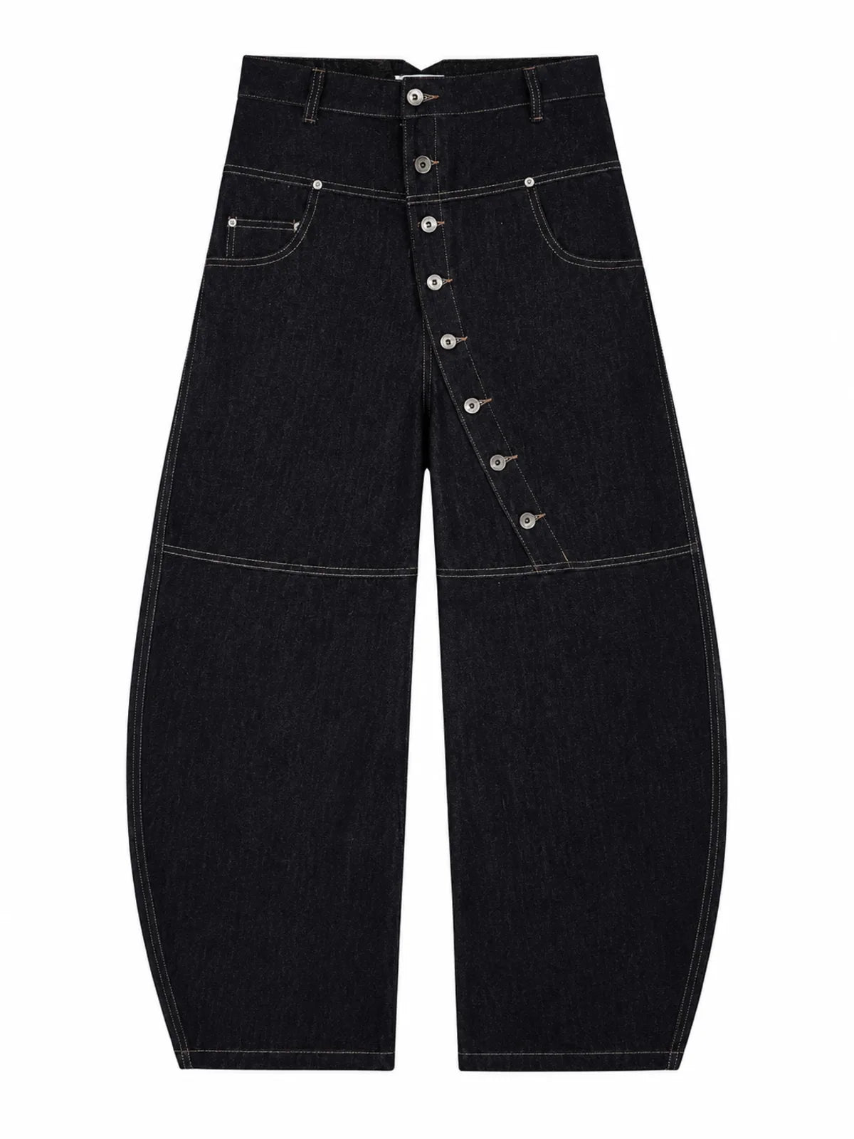 The Button-Fly Curved Denim Jeans