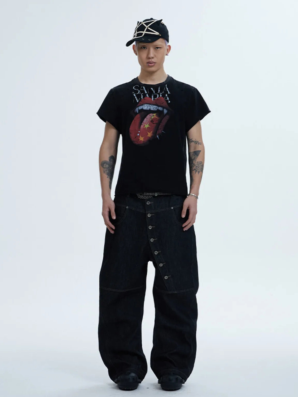 The Button-Fly Curved Denim Jeans
