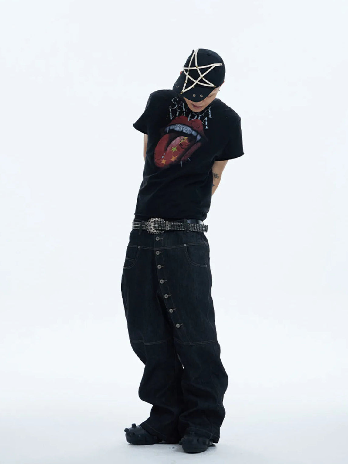 The Button-Fly Curved Denim Jeans