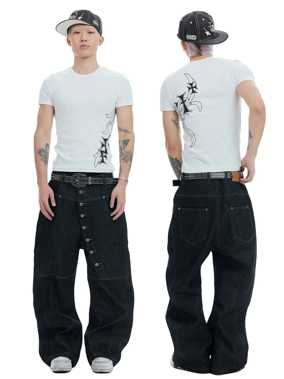The Button-Fly Curved Denim Jeans
