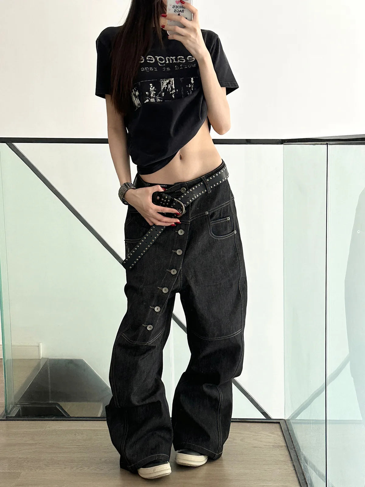 The Button-Fly Curved Denim Jeans