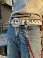 The Monochrome Piano Key Belt