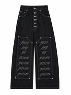 The Double-Waist Black Baggy Jeans