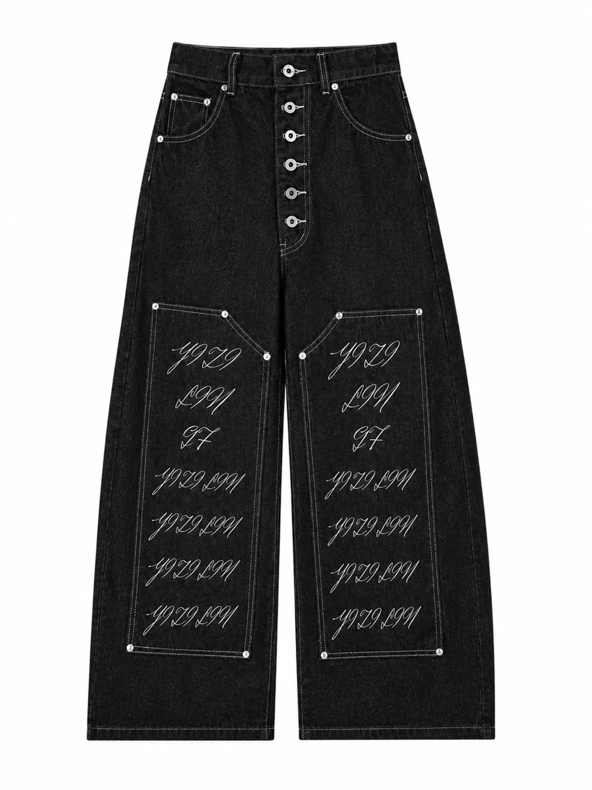 The Double-Waist Black Baggy Jeans