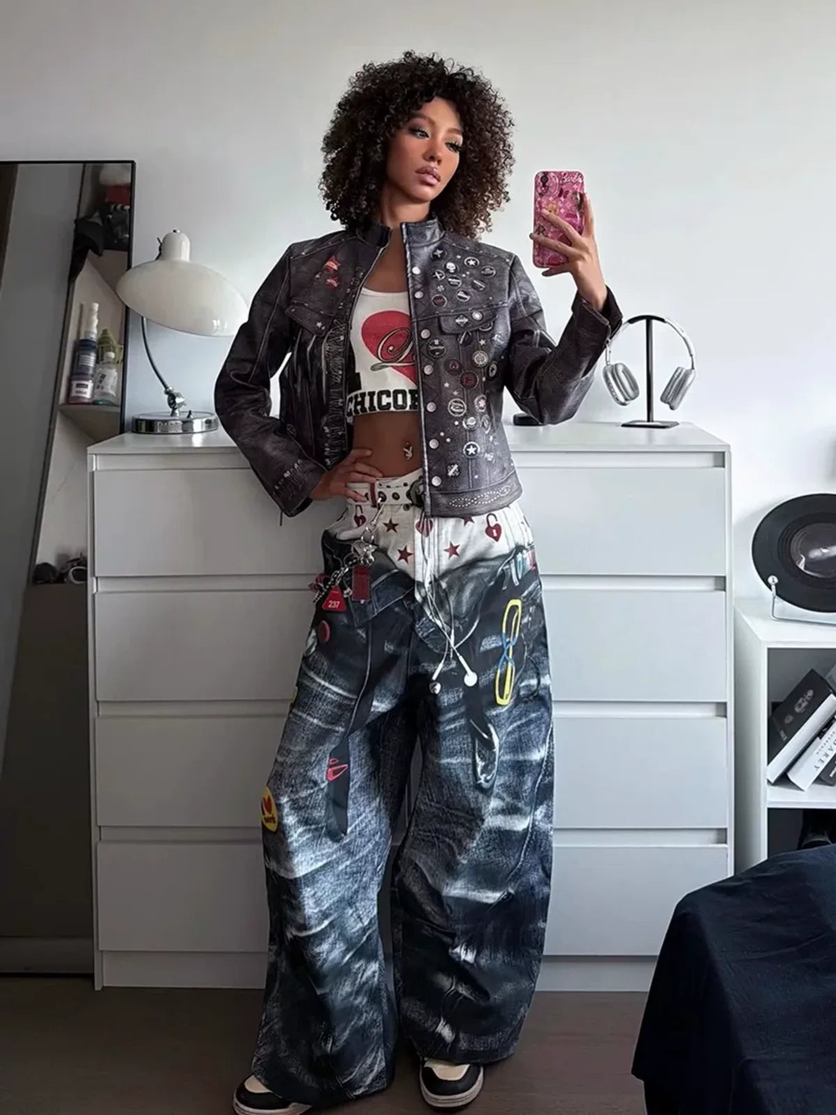 The Double-Waist Curved Baggy Jeans