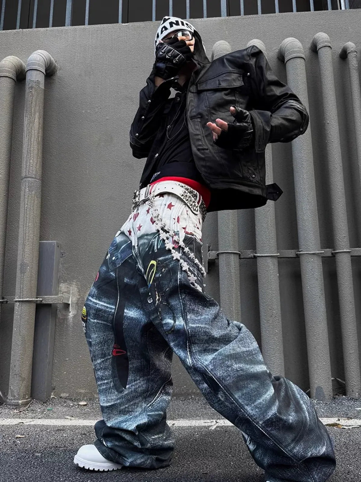 The Double-Waist Curved Baggy Jeans
