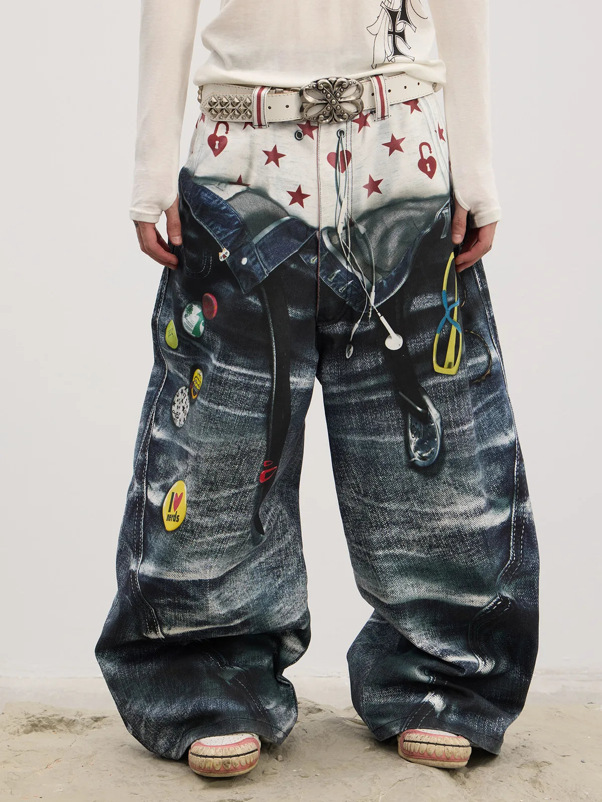 The Double-Waist Curved Baggy Jeans