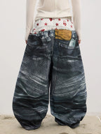 The Double-Waist Curved Baggy Jeans