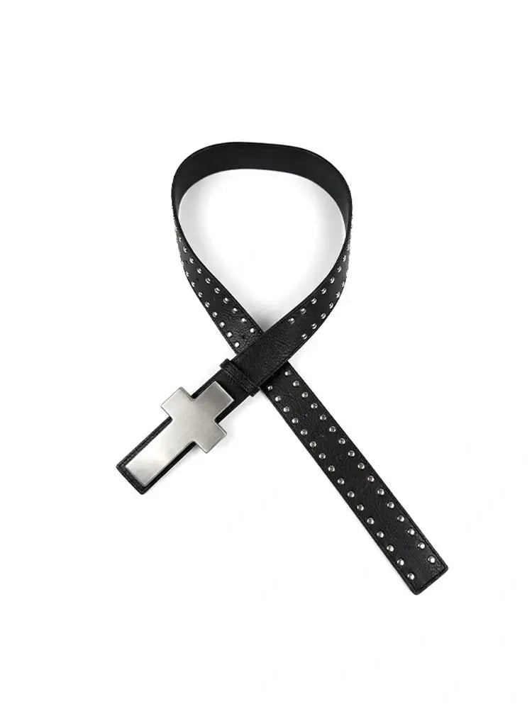The Brutalist Cross Studded Belt