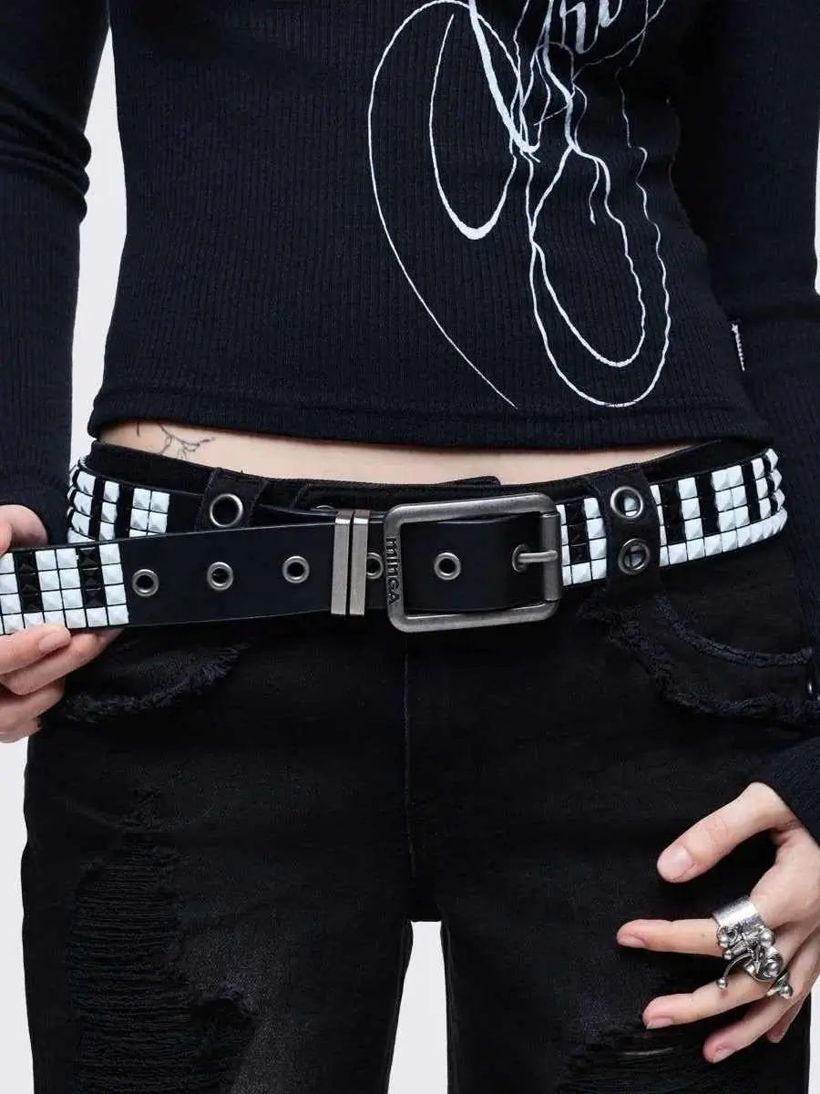 The Studded Piano Key Belt