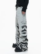 The Washed Tiger Dye Baggy Jeans