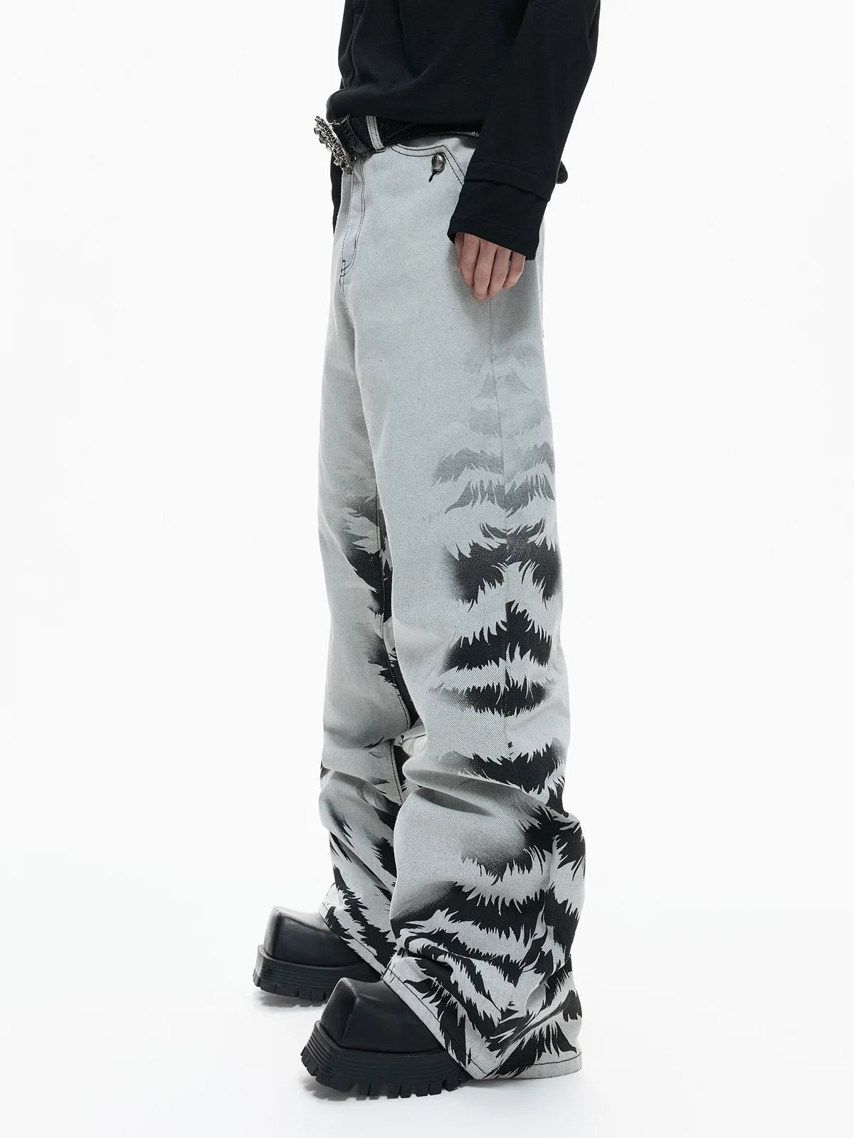 The Washed Tiger Dye Baggy Jeans