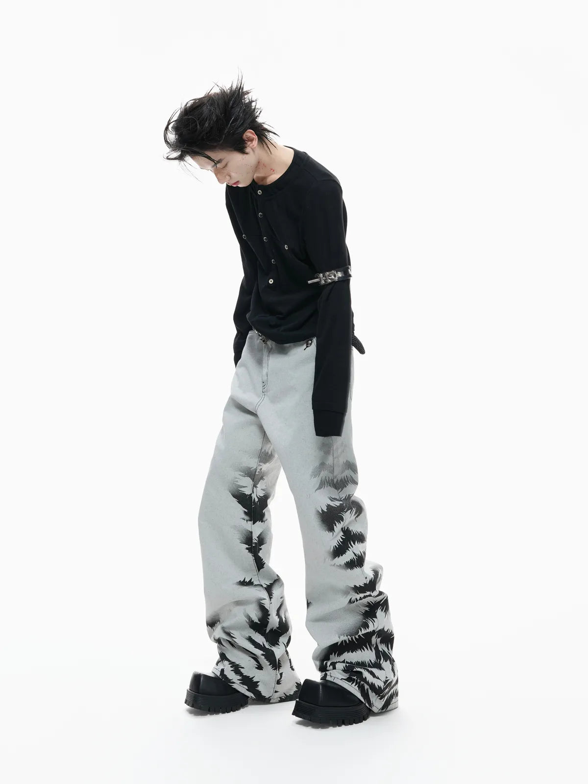 The Washed Tiger Dye Baggy Jeans