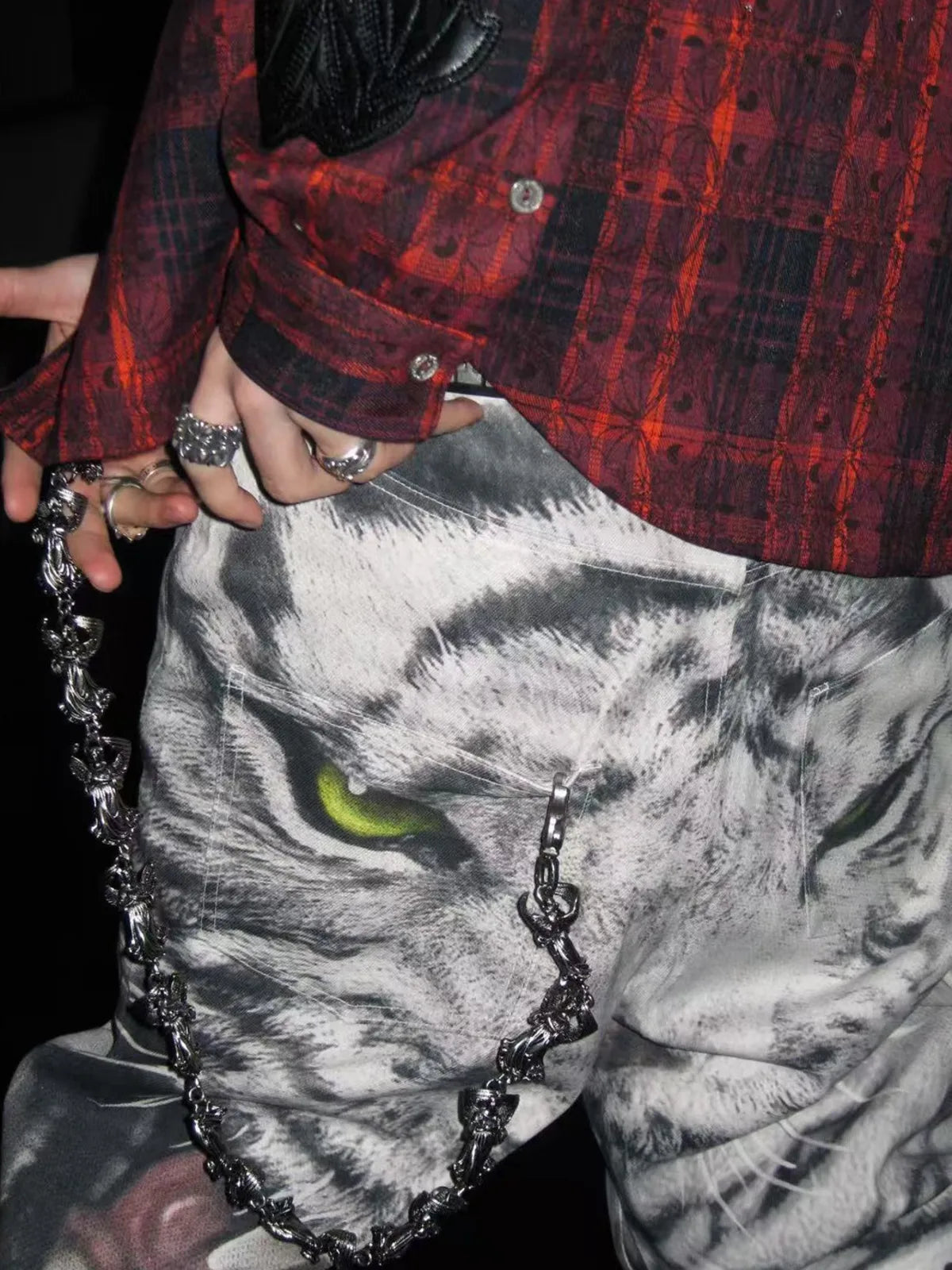 The White Tiger Graphic Baggy Jeans