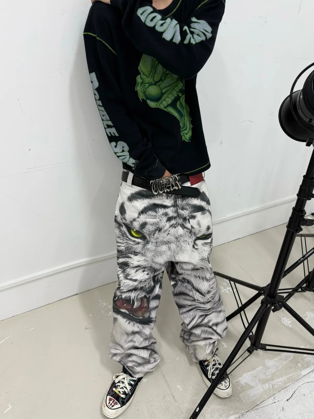 The White Tiger Graphic Baggy Jeans